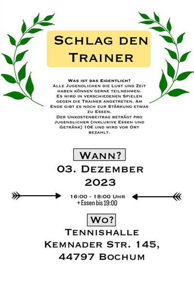 Ankuendigung Schlag den Trainer